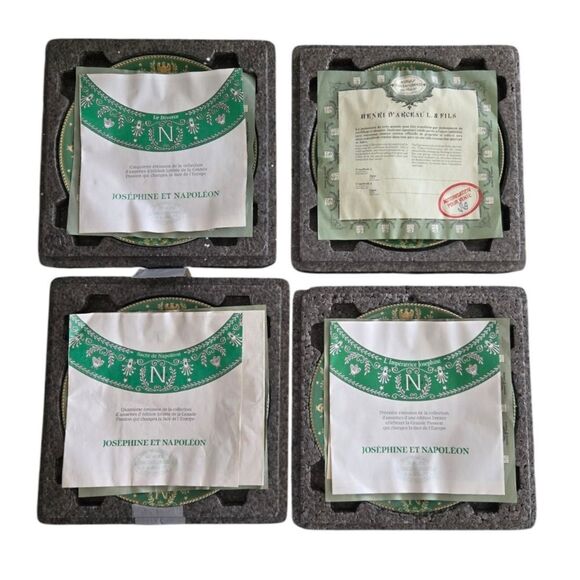 Set of 4 Plates, De Limoges Napoleon De Boulme Porcelain Collector Plates France - Picture 7 of 9